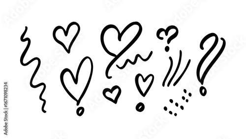 Question mark heart symbol love confusion