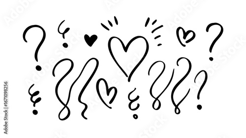 Question mark heart symbol love inquiry