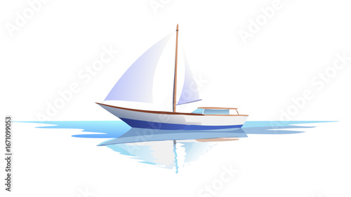 Sailboat on water sailing ocean