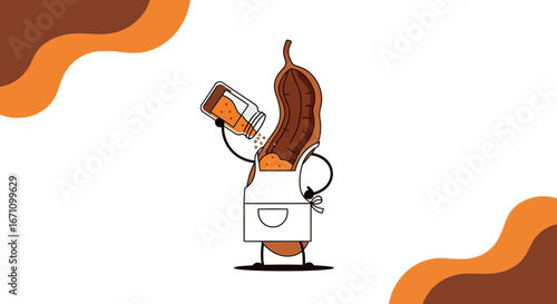 Culinary Illustration: Animated Tamarind Character Infusing a Spiced Flavor With Charm and Whimsy
