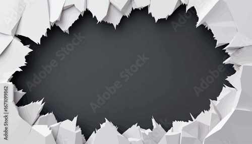 Vector graphic of a torn cardboard sheet revealing a dark background, ideal for adding a dramatic or impactful element to designs and presentations.