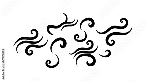 Swirling Smoke Wisps abstract black