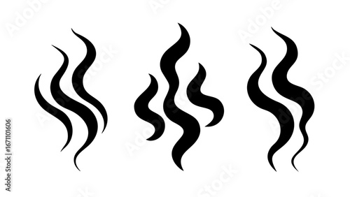 Wispy Black Smoke Plume steam abstract