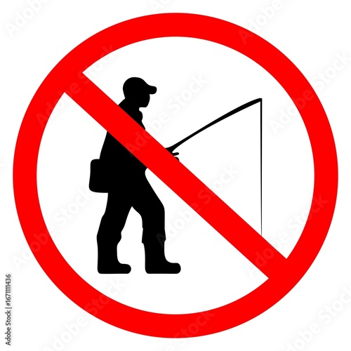 No Fishing Sign Prohibition on Angling Activities