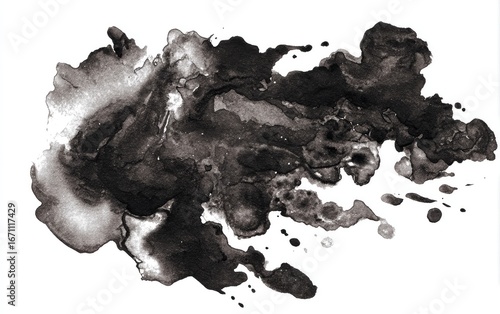 Wallpaper Mural Abstract ink stain on white background Torontodigital.ca
