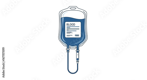 Blood donation bag concept, offering hope through medical care and saving lives