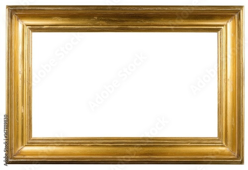 Gold picture frame, rectangular, empty