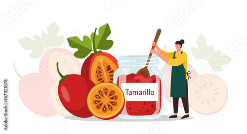 Tamarillo Preparation: A Culinary Illustration of Fruit, Jam, and the Creative Process