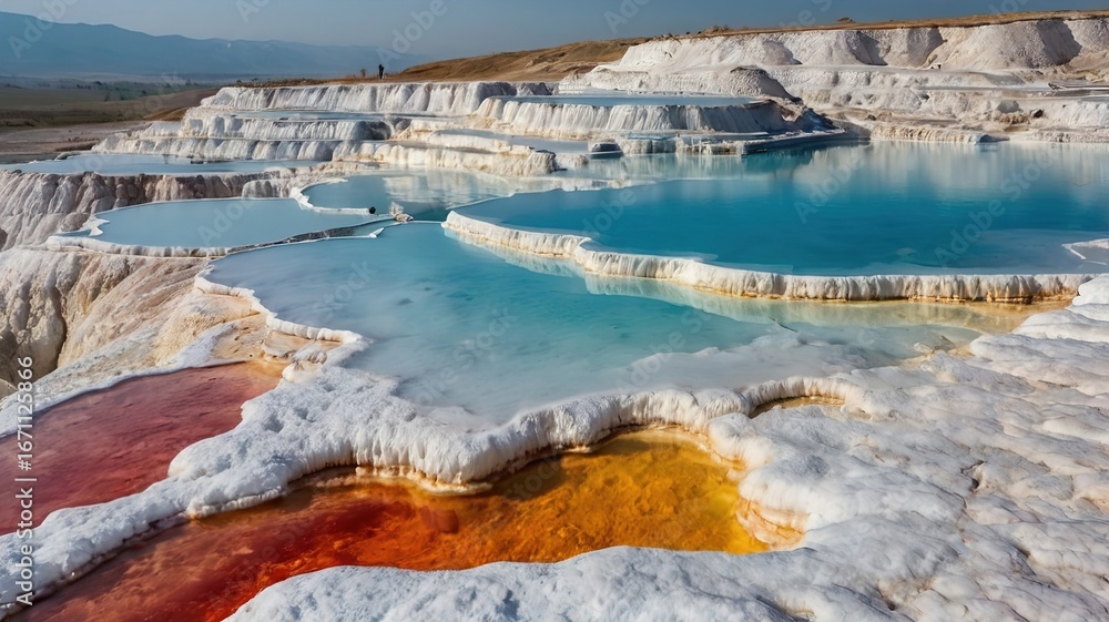 Obraz premium Pamukkale Thermal Pools and Travertine Terraces – Natural Wonder of Turkey