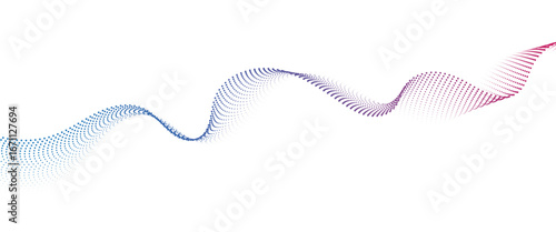 Flowing Dot Wave halftone gradient pattern on transparent background