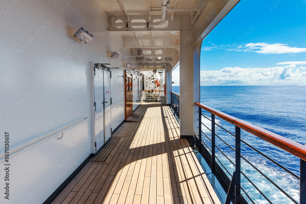 Fototapeta premium Gangway on deck of cruise ship
