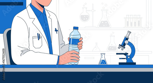 Scientist Examining Liquid Purity And Scientific Research In Laboratory Conditions