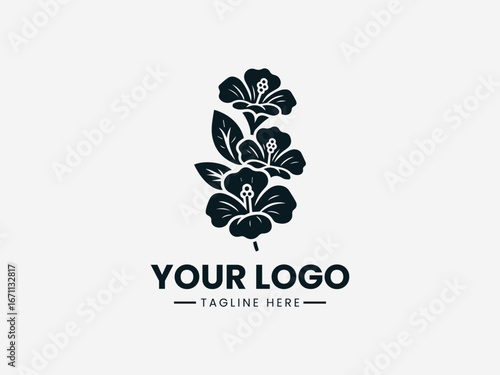 Black and white rose bouquet drawing with blooming flowers buds and decorative leaves