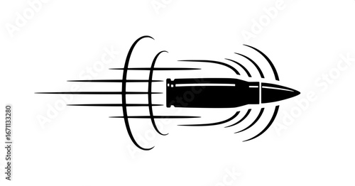 High-Velocity Bullet in Motion A Vector Illustration