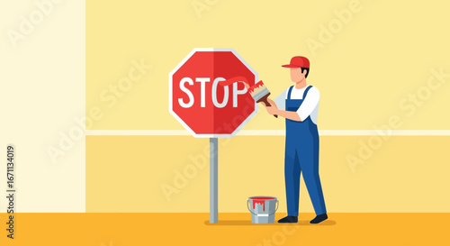 Painter Alters A Road Sign To Deliver A Unique And Compelling Message Effectively
