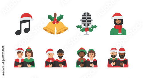 Festive Christmas carols and jingle bells, a harmonious blend of the holiday spirit