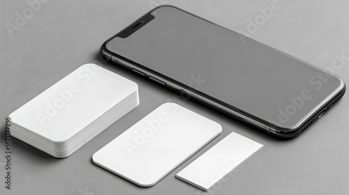 Blank business cards and a smartphone