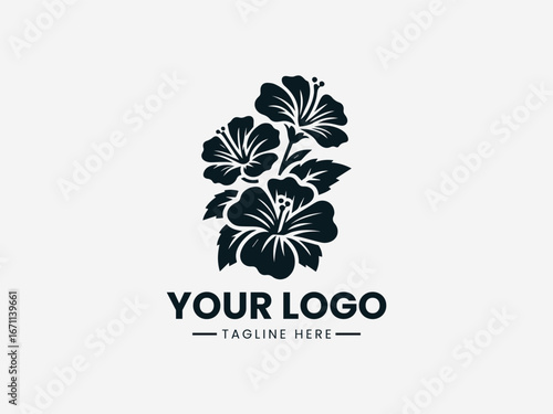 Black and white rose bouquet drawing with blooming flowers buds and decorative leaves