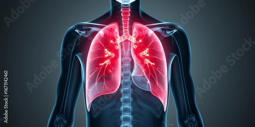 X-ray of damaged lungs superimposed on a smoking figure against a grey backdrop,  diagnosis,   pulmonary