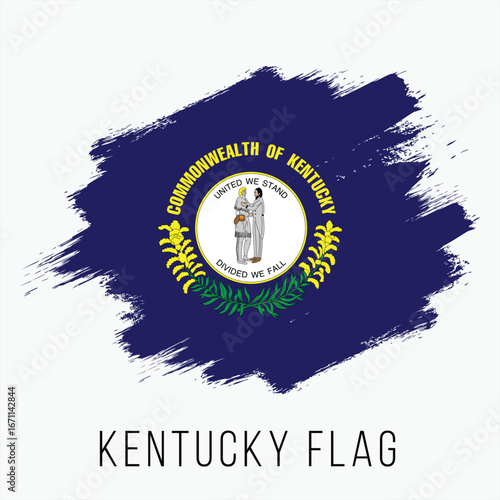 Vector art of kentucky flag with brush stroke effect