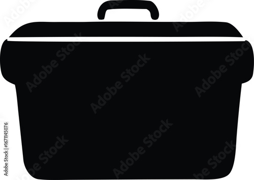 Simple silhouette of a pot or container with a handle ideal for culinary and storage applications