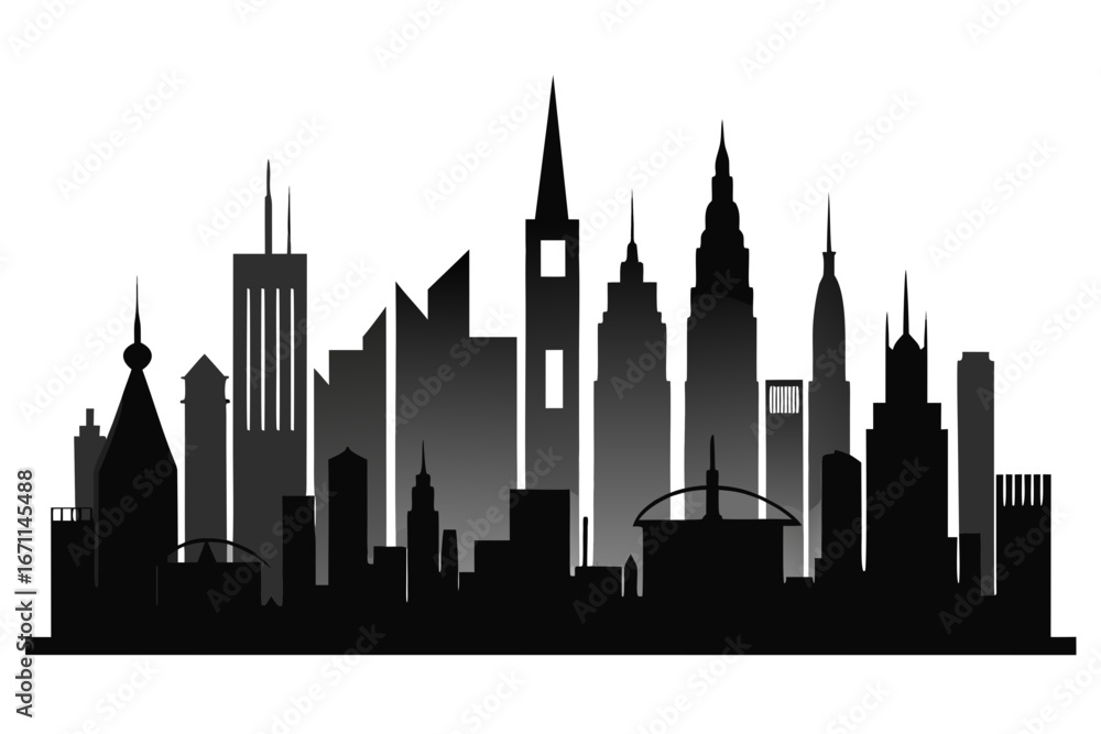 Fototapeta premium London city skyline silhouette with flag vector illustration