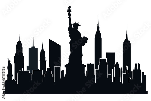 London city skyline silhouette vector illustration at sunset