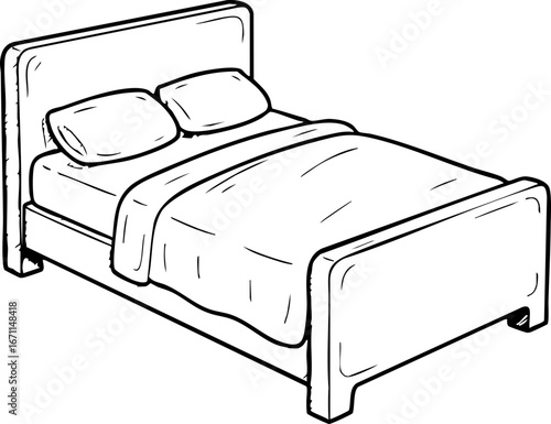 vector illustration of a bed