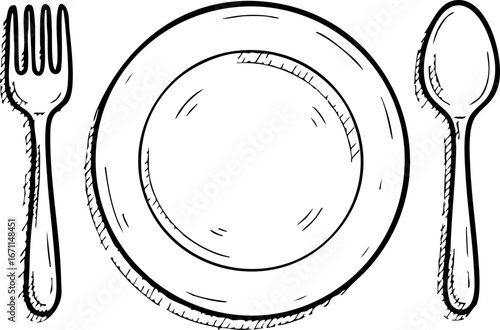 spoon and fork on plate