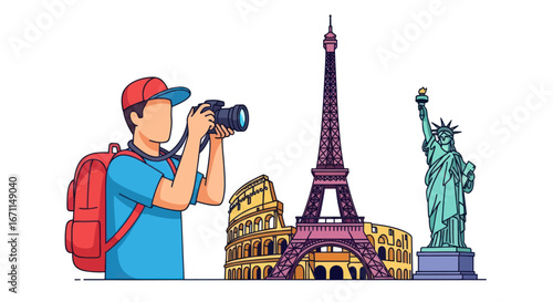 Capturing iconic world landmarks: A global journey through the lens of a traveler