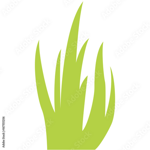 Flat style illustration of tall green grass, symbolizing nature, meadow, freshness, and natural landscape decoration design.