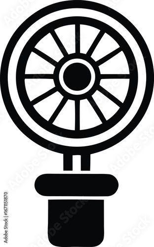 Buddhist dharma wheel symbol icon represents enlightenment and the noble eightfold path spiritual journey