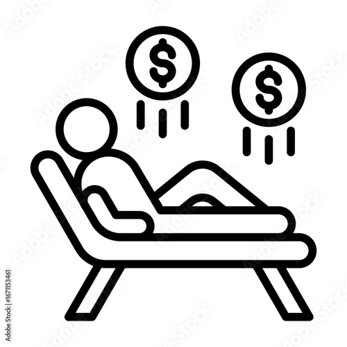 Passive Income Icon Line Style Vector Illustration