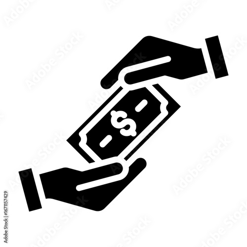 Royalty Payment Icon Glyph Style Vector Illustration