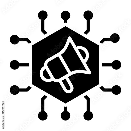 Ad Network Icon Glyph Style Vector Illustration