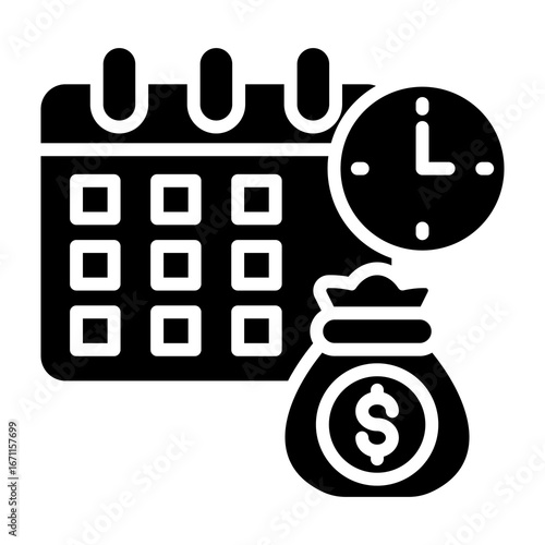 Annuities Icon Glyph Style Vector Illustration