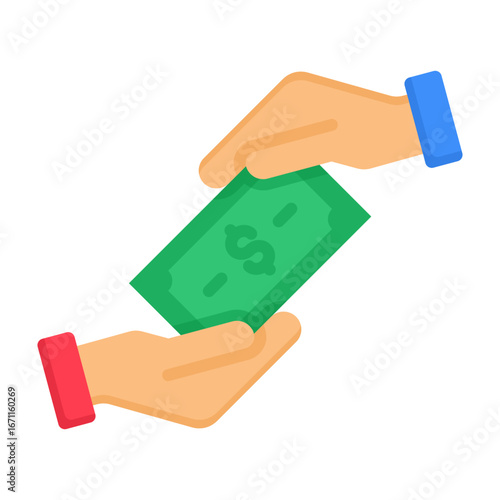 Royalty Payment Icon Flat Style Vector Illustration