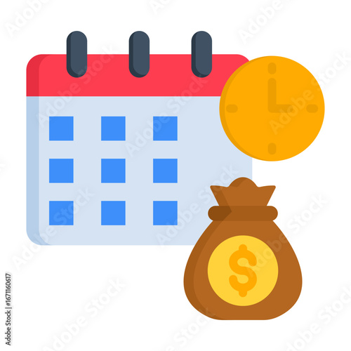 Annuities Icon Flat Style Vector Illustration