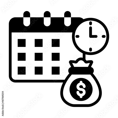 Annuities Icon Mixed Style Vector Illustration