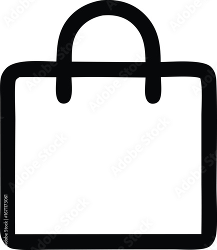 Simple shopping bag icon a hand drawn style representing commerce retail and purchasing goods for everyday use