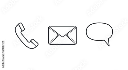 Essential contact method illustration showcasing modern minimalist design icons