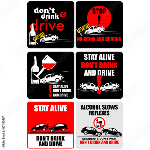 Stay alive don't drink and drive, sign vector