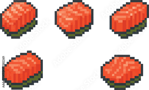 sashimi cake pixel art, eps 10 illustration