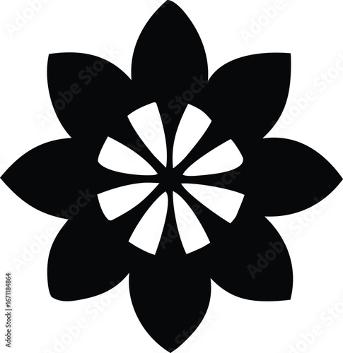 Elegant black and white abstract flower graphic symbolizing nature and beauty for various design projects