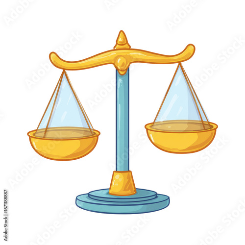 Golden scales, balance, justice