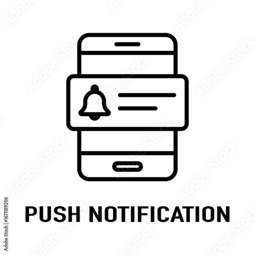 Push notification icon on smartphone screen