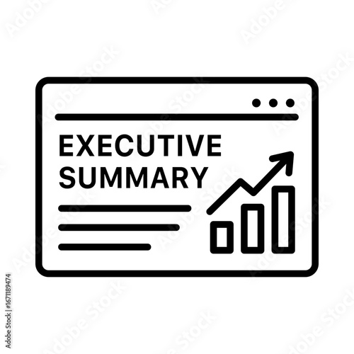 Executive summary report icon for analytics dashboard