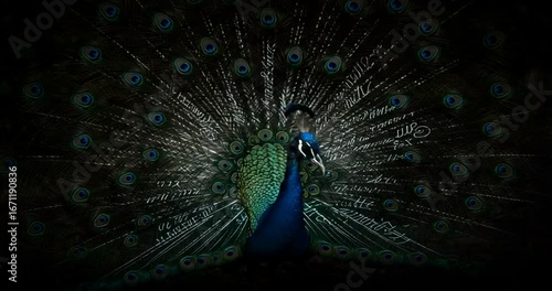 Majestic peacock displaying feathers in vibrant colors