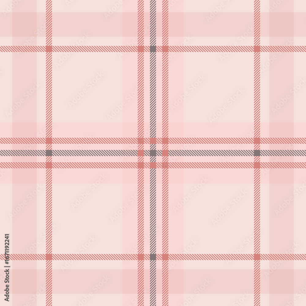 Fototapeta premium Plaid seamless pattern multicolor in pastel pink