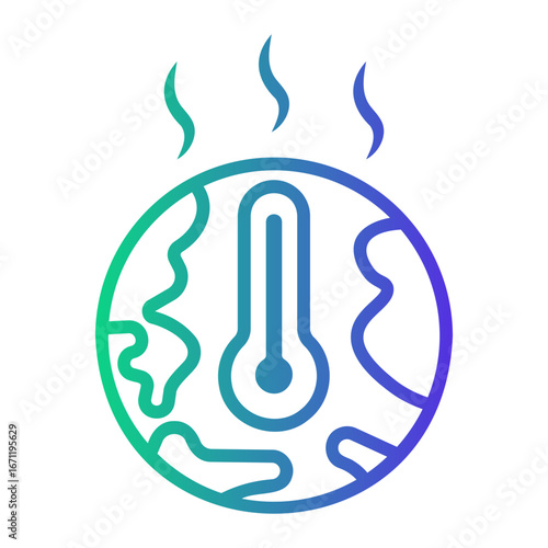 climate change Line Gradient Icon